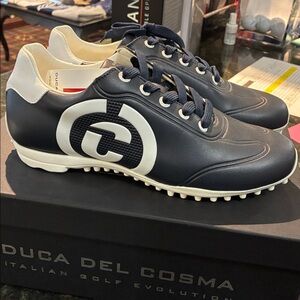 Duca del Cosma - Queenscup Navy and White golf Shoes